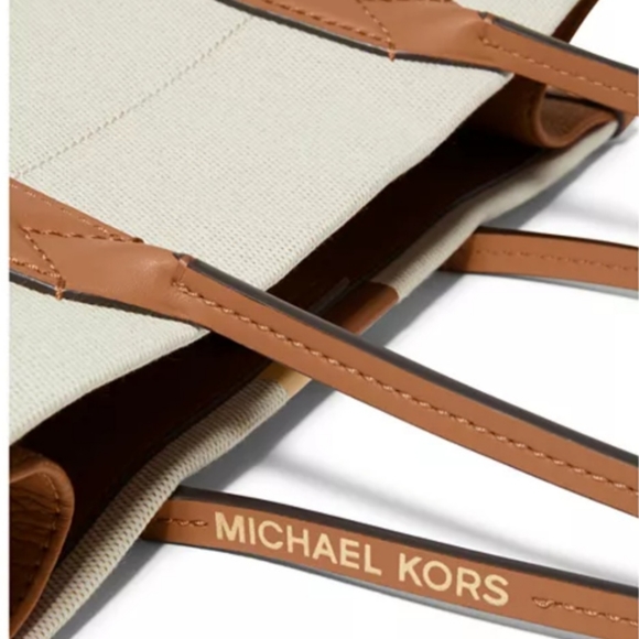 MICHAEL KORS HEIDI TWO TONE CANVAS TOTE BAG NWT - Picture 2 of 6